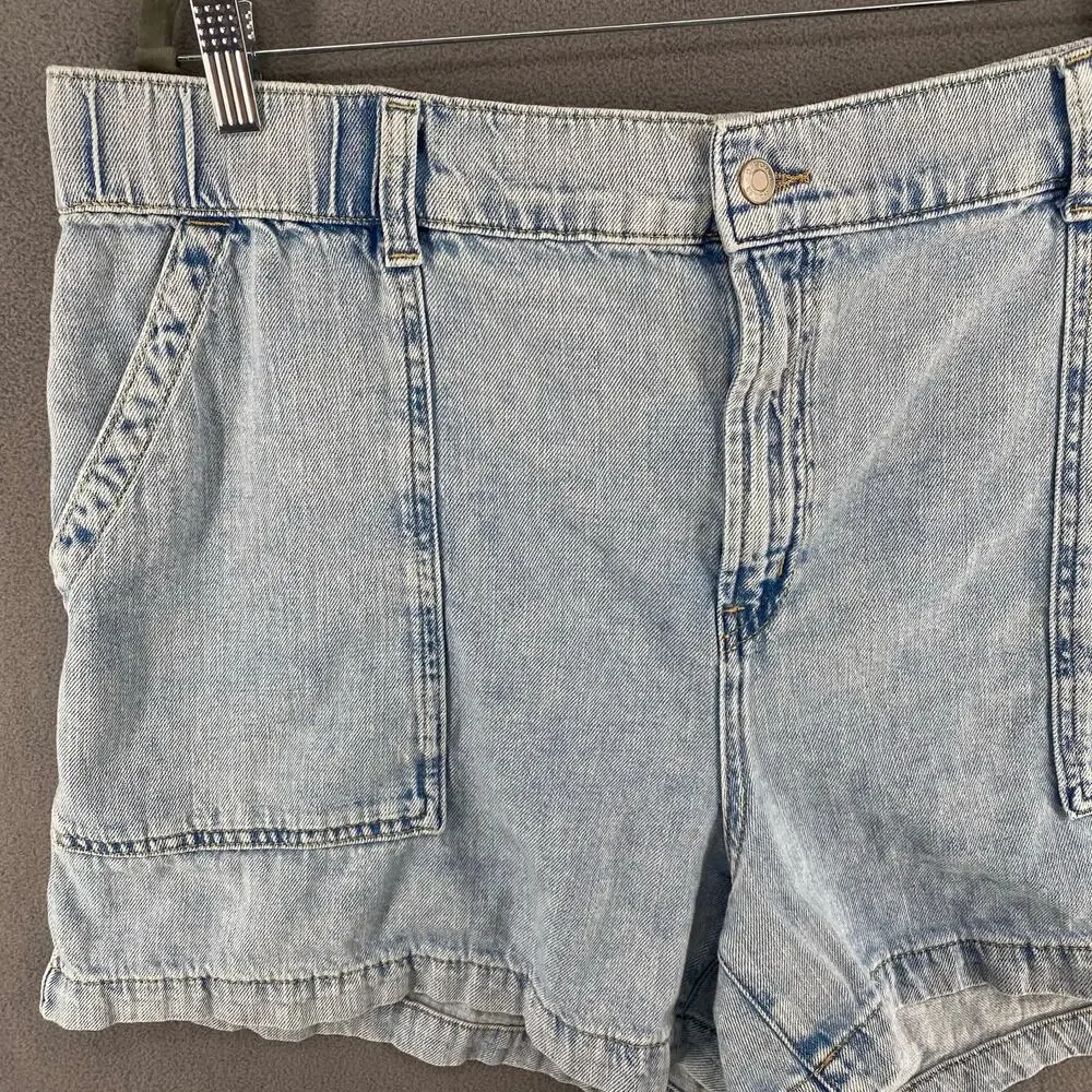 Gap Easy Utility‎ Denim Shorts Womens XXL Light Wash Blue Pockets Casual